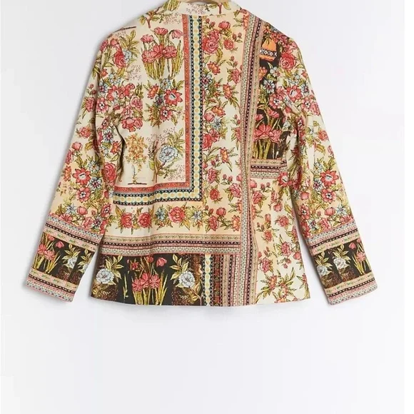 Anthropologie- Vineet Bahl Floral, Boho Multicolor Women's Jacket - Picture 2 of 6